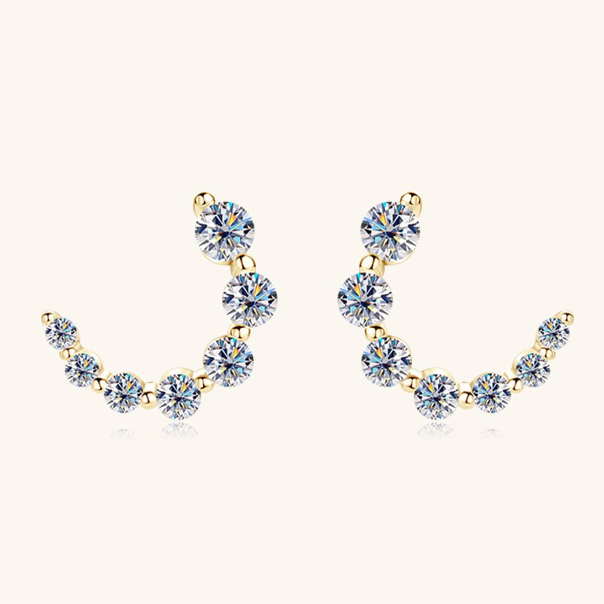 925 Sterling Silver Inlaid Moissanite Stud Earrings - Trendsi