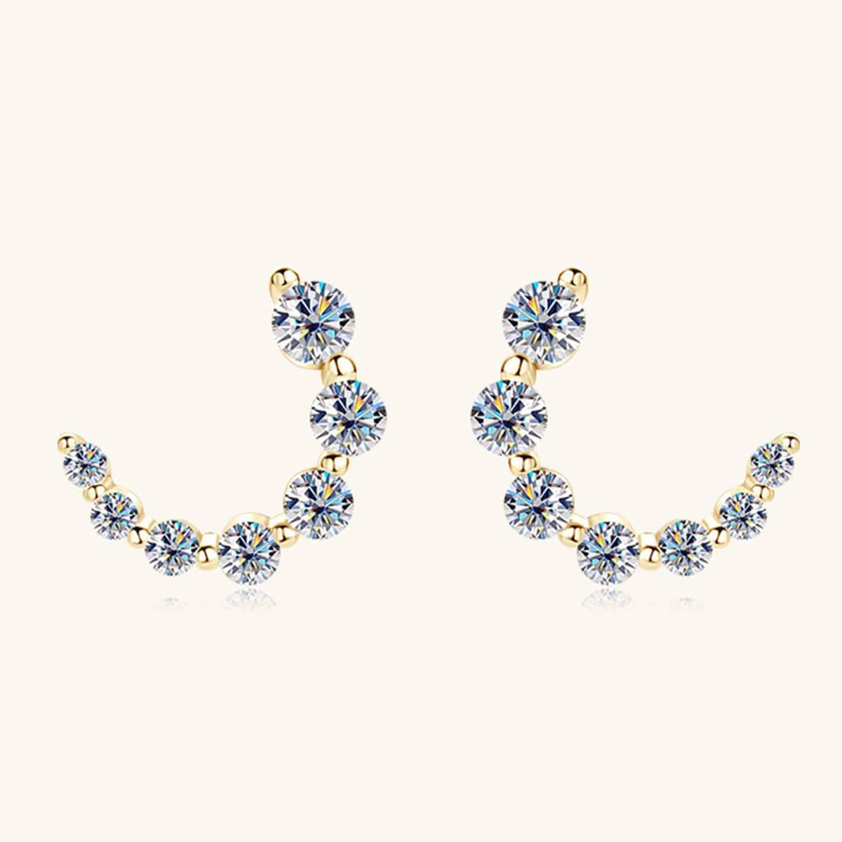 925 Sterling Silver Inlaid Moissanite Stud Earrings - Trendsi - Flyclothing LLC