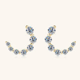925 Sterling Silver Inlaid Moissanite Stud Earrings - Trendsi