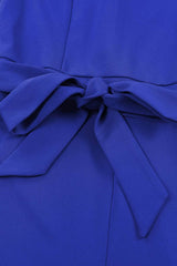 Belted Puff Sleeve V-Neck Jumpsuit - Trendsi - Flyclothing LLC