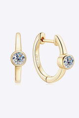 18k Gold-Plated Inlaid Moissanite Huggie Earrings - Trendsi - Flyclothing LLC
