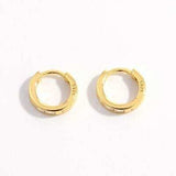 925 Sterling Silver Inlaid Zircon Huggie Earrings - Trendsi - Flyclothing LLC