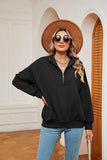 Half-Zip Dropped Shoulder Sweatshirt - Trendsi - Flyclothing LLC