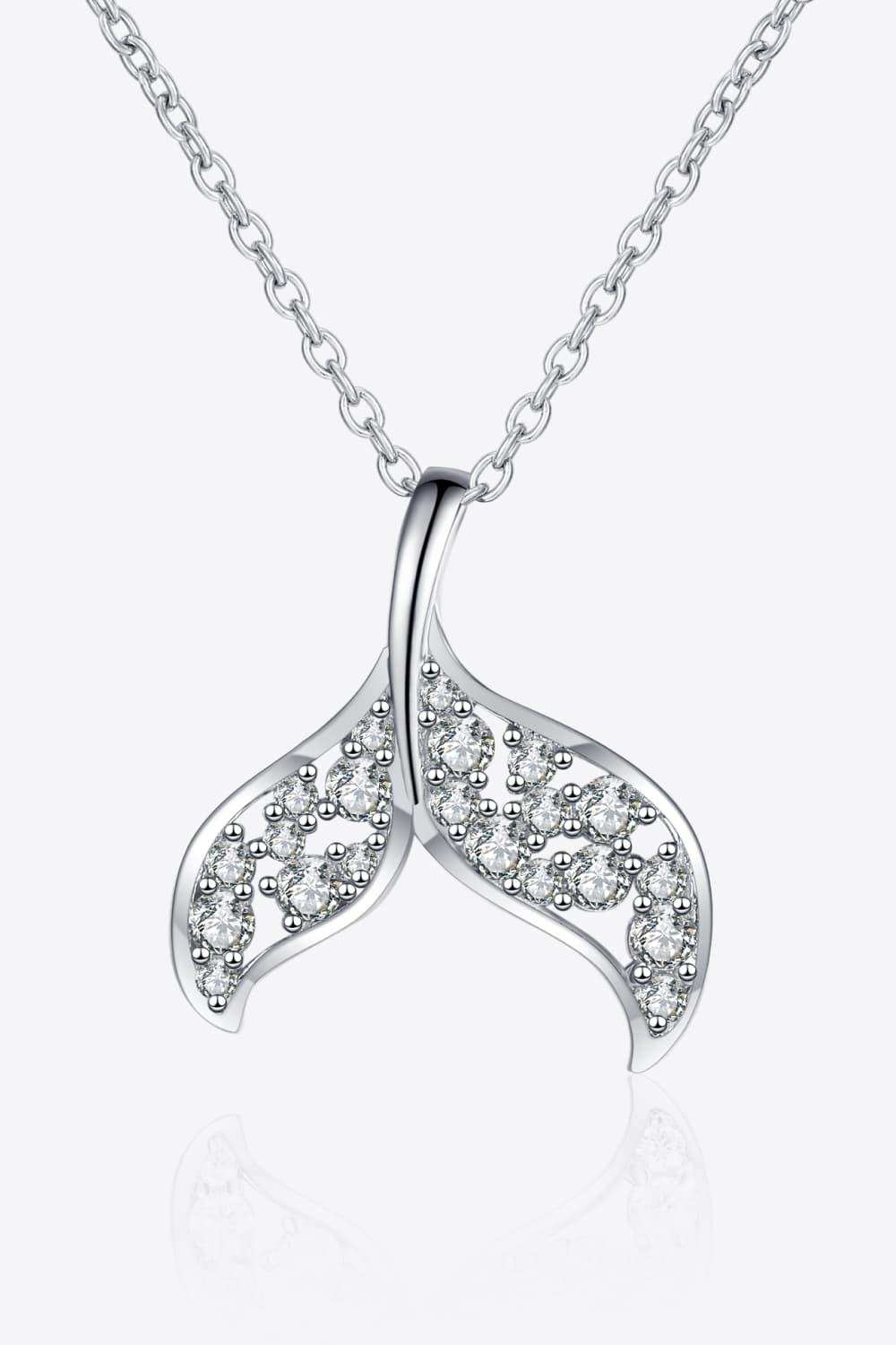 Moissanite Fishtail Pendant 925 Sterling Silver Necklace - Trendsi - Flyclothing LLC