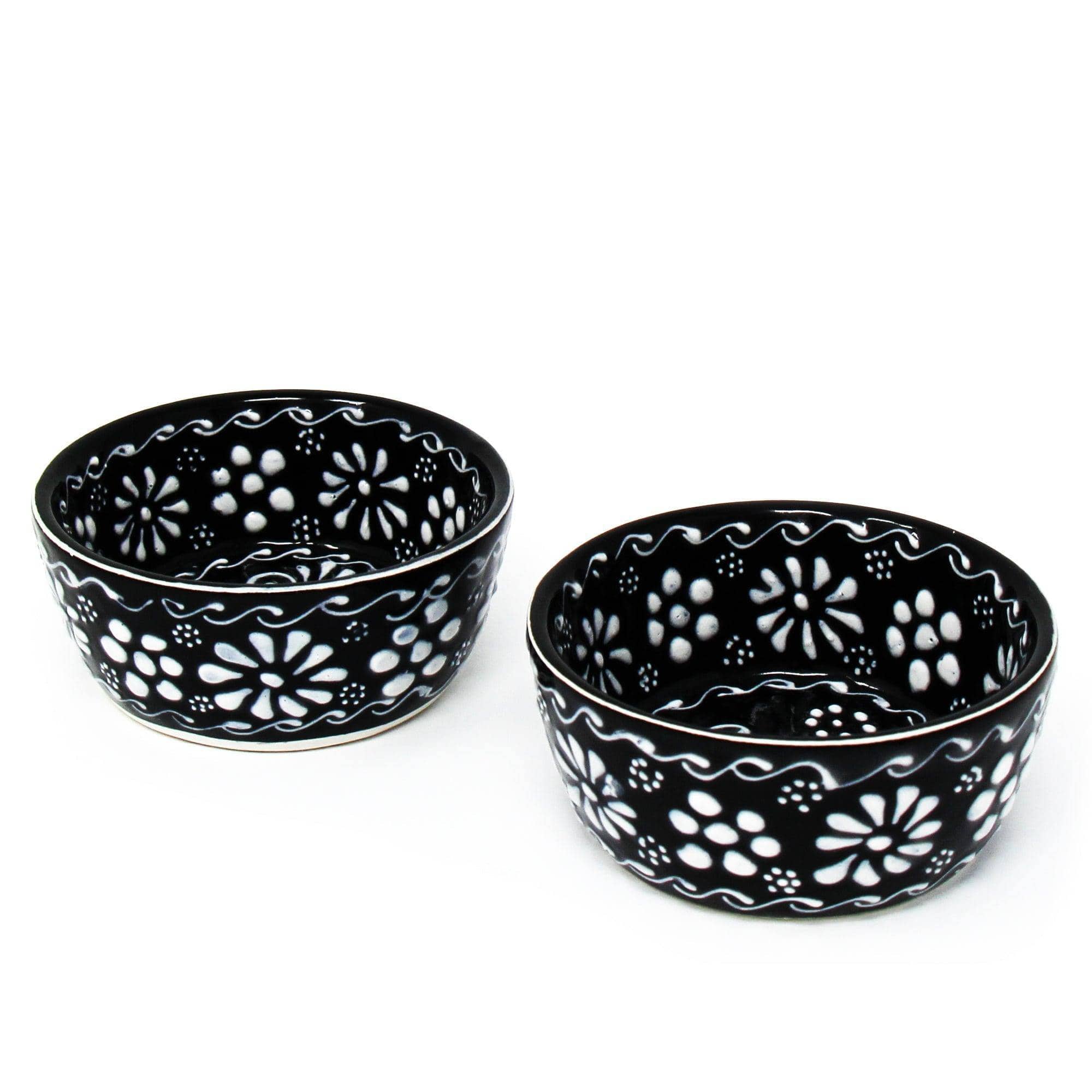 Set of 2 Encantada Handmade Pottery Appetizer & Dip Bowl, Ink - Flyclothing LLC