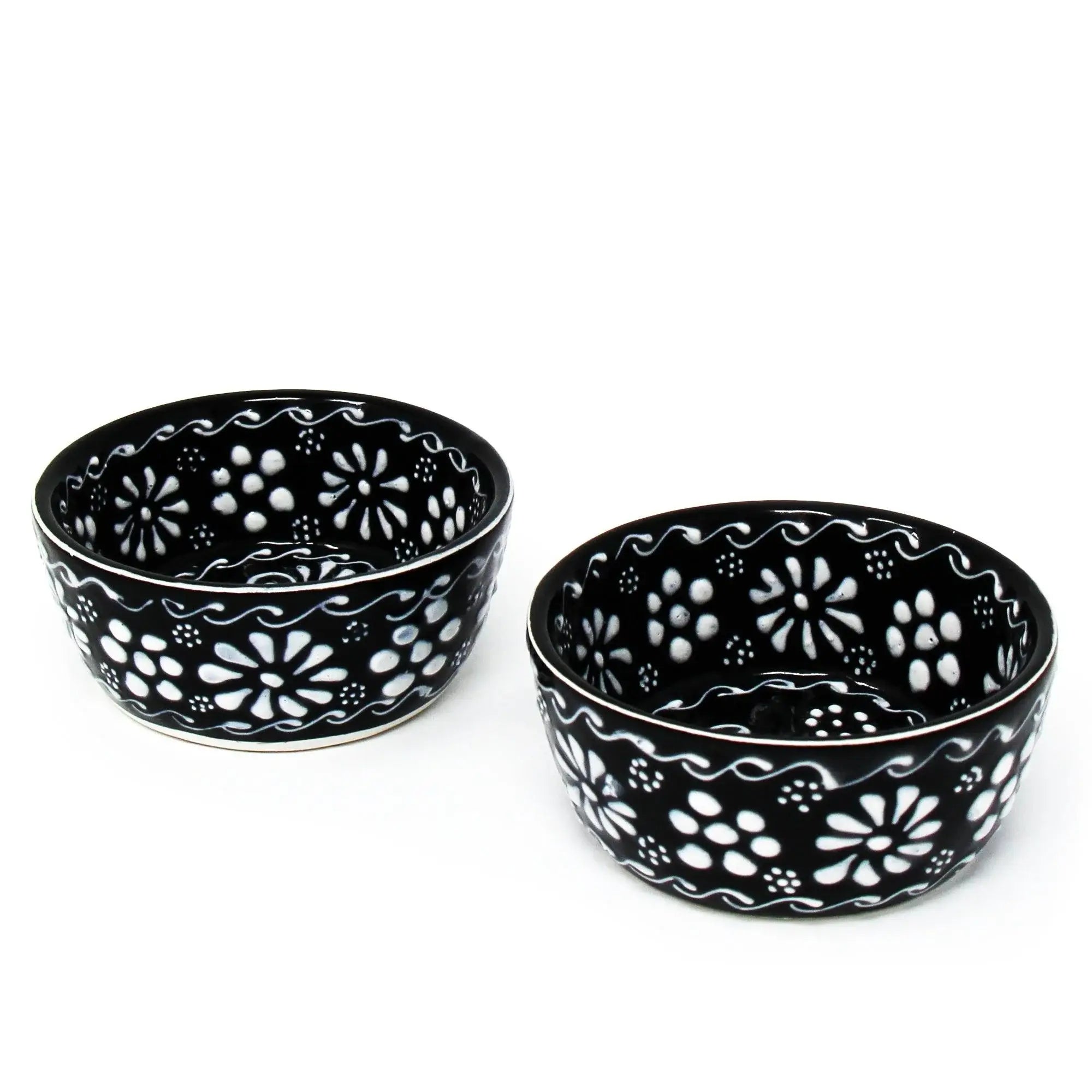 Set of 2 Encantada Handmade Pottery Appetizer & Dip Bowl, Ink - Encantada - Flyclothing LLC