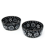 Set of 2 Encantada Handmade Pottery Appetizer & Dip Bowl, Ink - Encantada
