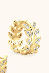Moissanite Leaf 925 Sterling Silver Earrings - Trendsi - Flyclothing LLC