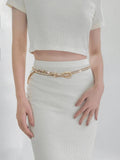 Rhinestone Metal Belt - Trendsi