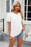Round Neck Flounce Sleeve T-Shirt - Trendsi - Flyclothing LLC