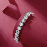 24 Carat Moissanite 925 Sterling Silver Heart Bracelet - Trendsi