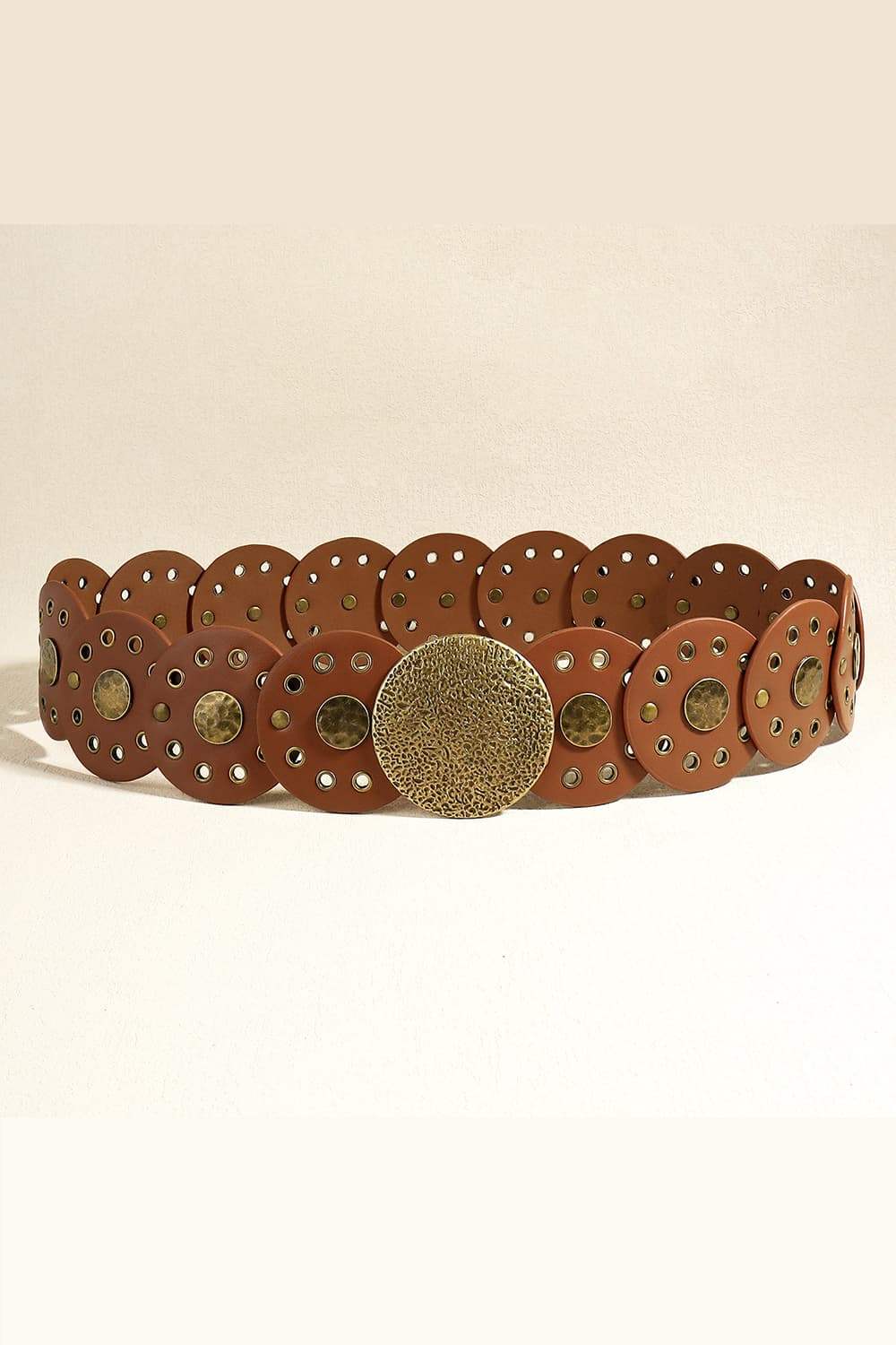 Round Shape PU Leather Belt - Trendsi - Flyclothing LLC