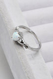 925 Sterling Silver Heart Opal Ring - Trendsi