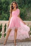 One-Shoulder Sleeveless High-Low Dress - Trendsi