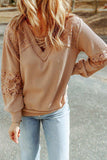 Crisscross V-Neck Waffle-Knit Top - Trendsi - Flyclothing LLC