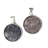 Alpaca Silver Aztec Calendar Pendant with Chain - Artisana - Flyclothing LLC