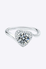 1 Carat Moissanite 925 Sterling Silver Heart Ring - Trendsi - Flyclothing LLC