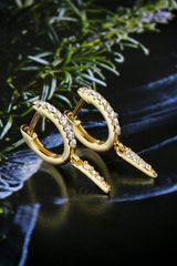 Moissanite 925 Sterling Silver Huggie Drop Earrings - Trendsi - Flyclothing LLC