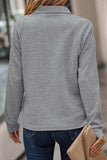 Plus Size Quarter Zip Long Sleeve T-Shirt - Trendsi - Flyclothing LLC