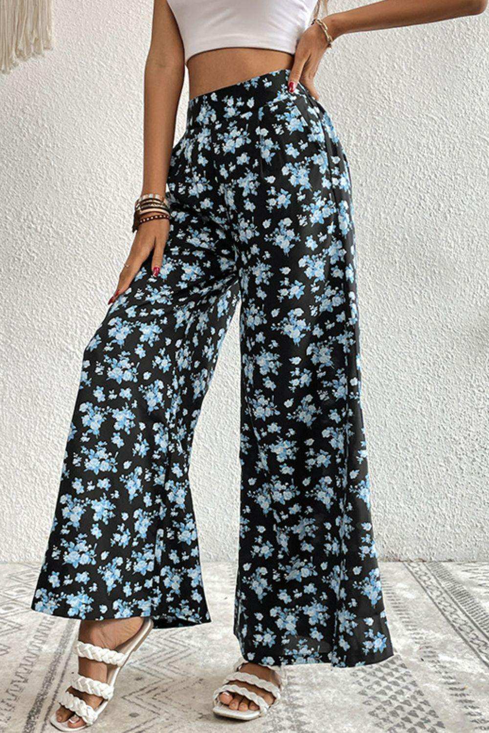 Floral Pocket Culottes - Trendsi - Flyclothing LLC