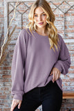Heimish Full Size Round Neck Dropped Shoulder Blouse - Trendsi