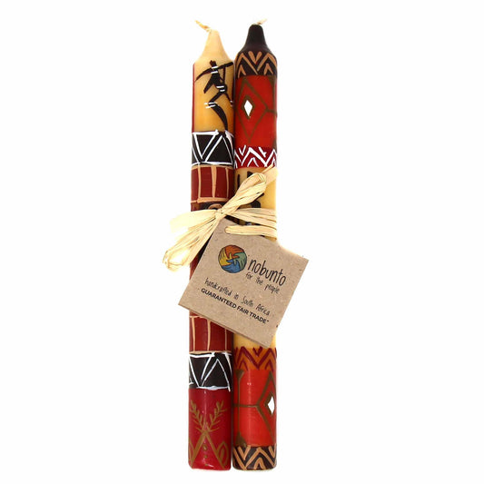 Tall Hand Painted Candles - Pair - Damisi Design - Nobunto - Flyclothing LLC