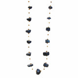 Floating Stone & Maasai Bead Necklace, Navy - Jedando