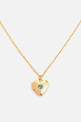 Zircon Heart Shape 14K Gold-Plated Pendant Necklace - Trendsi - Flyclothing LLC