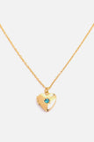 Zircon Heart Shape 14K Gold-Plated Pendant Necklace - Trendsi - Flyclothing LLC