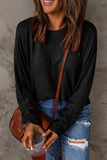 Seam Detail Round Neck Long Sleeve Top - Trendsi