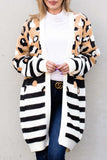 Striped Open Front Longline Cardigan - Trendsi - Flyclothing LLC