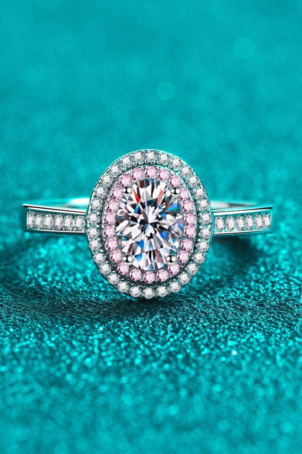 1 Carat Moissanite 925 Sterling Silver Halo Ring - Trendsi - Flyclothing LLC