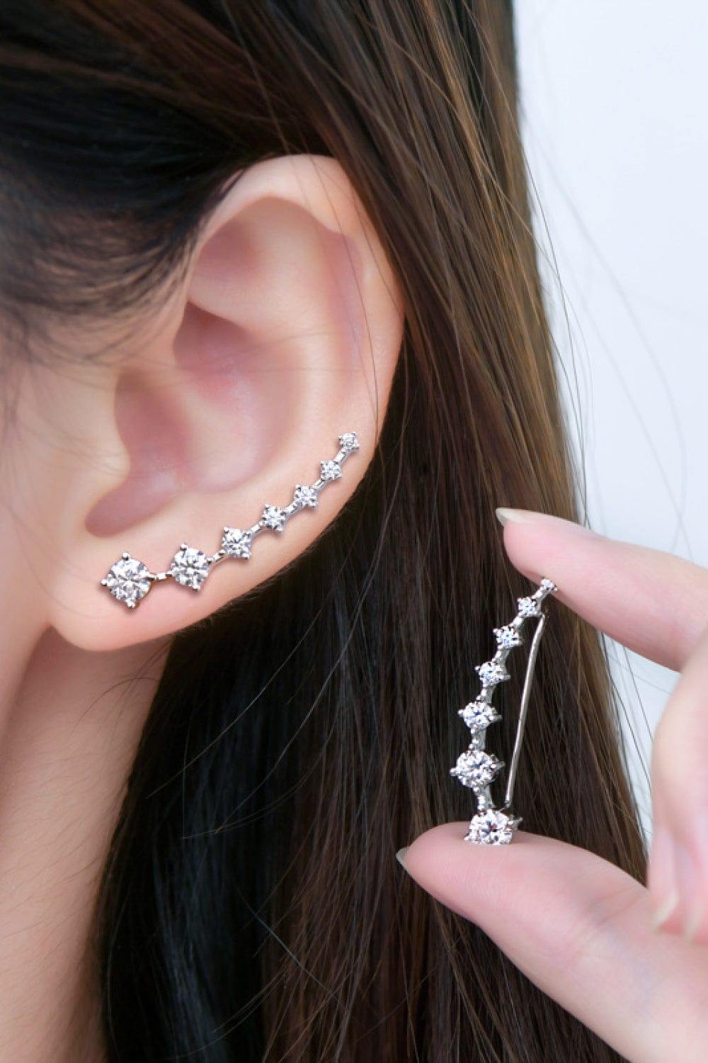 1.9 Carat Moissanite 925 Sterling Silver Earrings - Trendsi