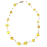 Floating Stone & Maasai Bead Necklace, Yellow - Jedando