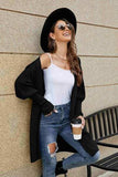 Open Front Lantern Sleeve Cardigan - Trendsi - Flyclothing LLC