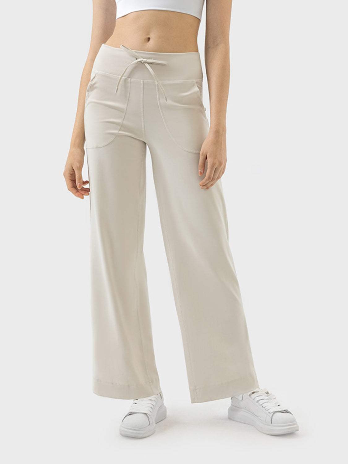 Drawstring Active Pants with Pockets - Trendsi - Flyclothing LLC