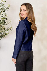 Mock Neck Zip Up Jacket - Trendsi - Flyclothing LLC