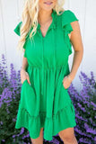Frill Tie Neck Ruffled Sleeveless Mini Dress - Trendsi - Flyclothing LLC