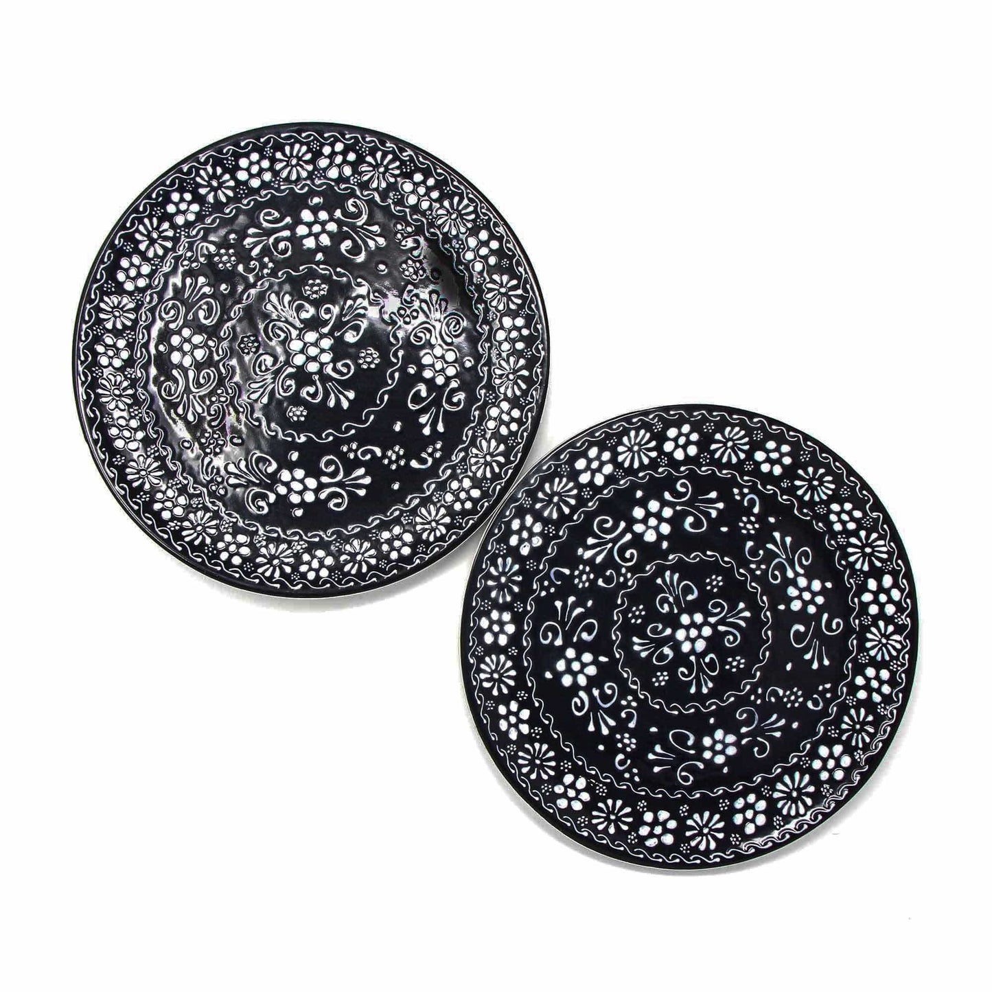 Encantada Handmade Pottery 11.75" Set of 2 Dinner Plates, Ink - Encantada - Flyclothing LLC