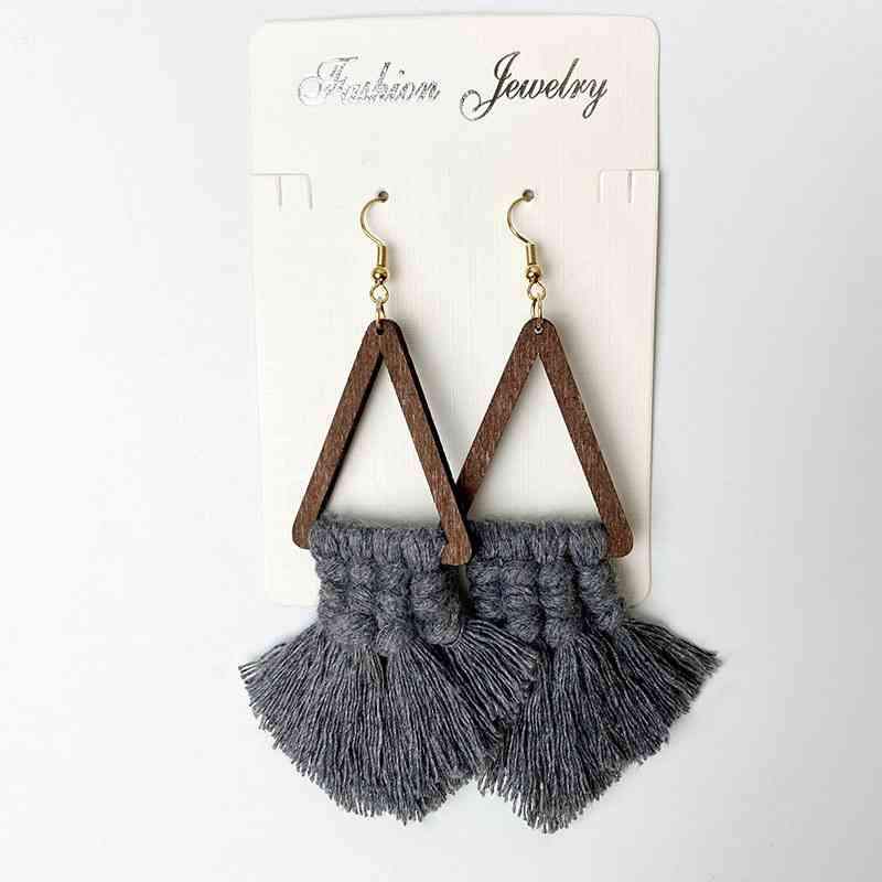 Tassel Detail Geometric Earrings - Trendsi - Flyclothing LLC