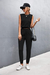 Sleeveless Top and Joggers Set - Trendsi - Flyclothing LLC