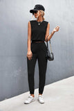Sleeveless Top and Joggers Set - Trendsi - Flyclothing LLC