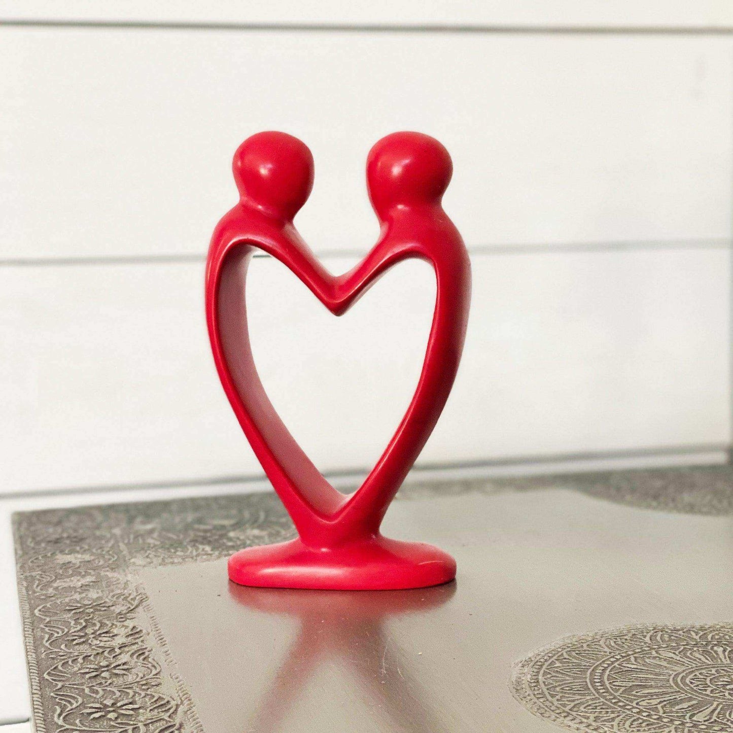 Handcrafted Soapstone Lover's Heart Sculpture in Red - Smolart - Smolart - Flyclothing LLC