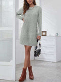 Decorative Button Round Neck Dress - Trendsi - Flyclothing LLC
