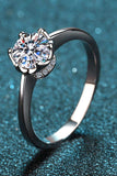 1 Carat Moissanite Rhodium-Plated Solitaire Ring - Trendsi - Flyclothing LLC