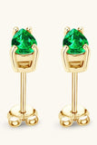 Lab-Grown Emerald Stud Earrings - Trendsi