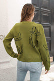 Cat Pattern Round Neck Long Sleeve Pullover Sweater - Trendsi - Flyclothing LLC