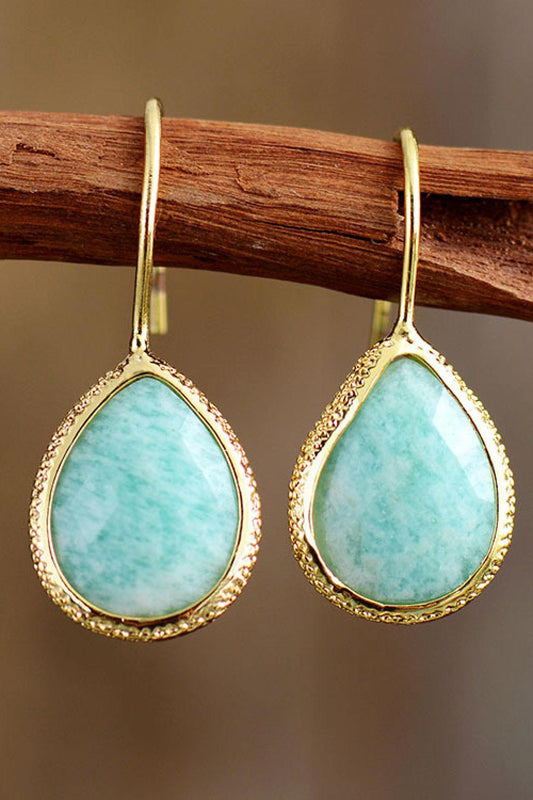 Handmade Natural Stone Teardrop Earrings - Trendsi