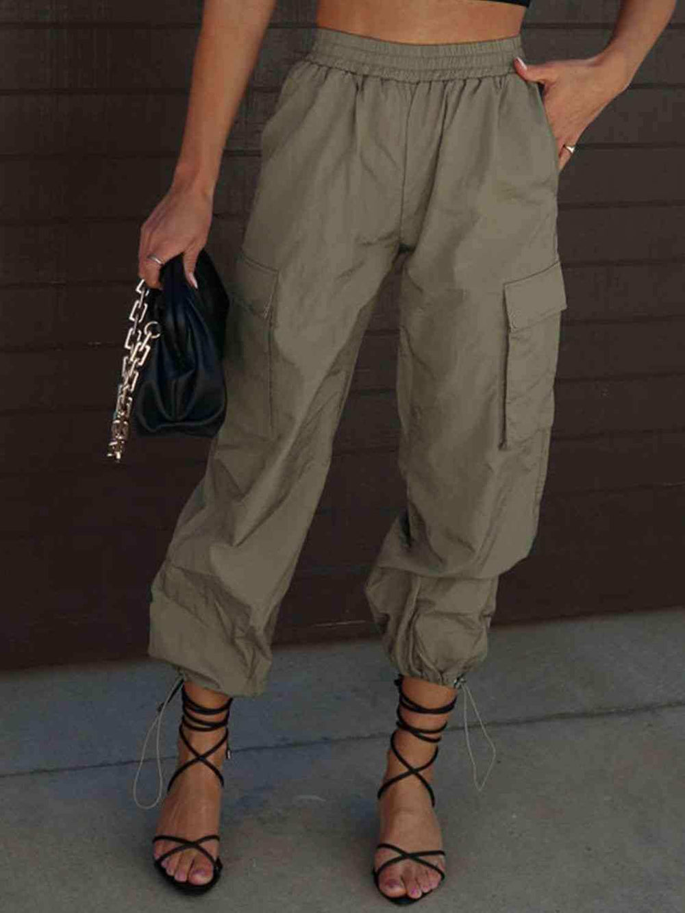 High Waist Drawstring Pants with Pockets - Trendsi - Flyclothing LLC