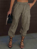 High Waist Drawstring Pants with Pockets - Trendsi - Flyclothing LLC
